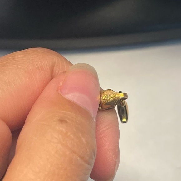 Sterling silver gold tone vermeli Italy chunky bracelet - Picture 3 of 4